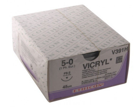 ETHICON HECHTDRAAD VICRYL M1 USP5-0 SINGLE ARMED FS-2 45CM VIOLET V391H
STERIEL
